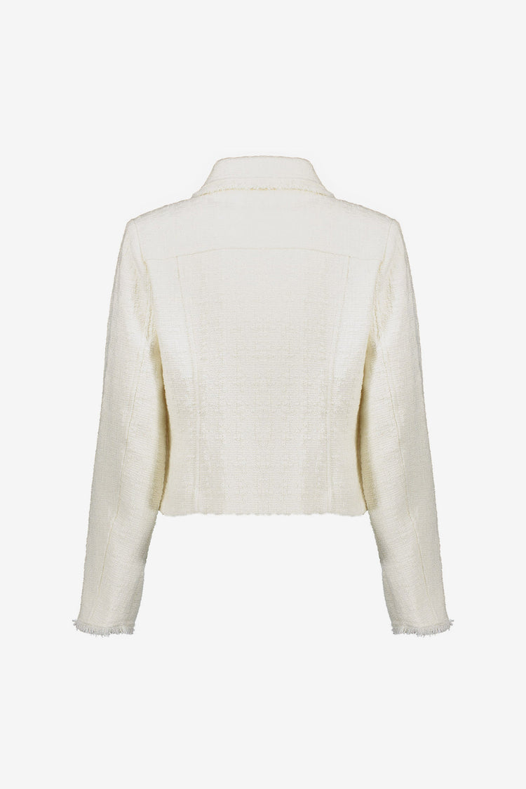 Kurzer strukturierter Geisha-Blazer mit Zierknöpfen