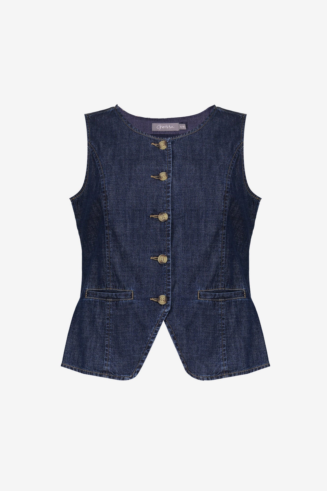 Geisha Denimweste mit Knöpfen