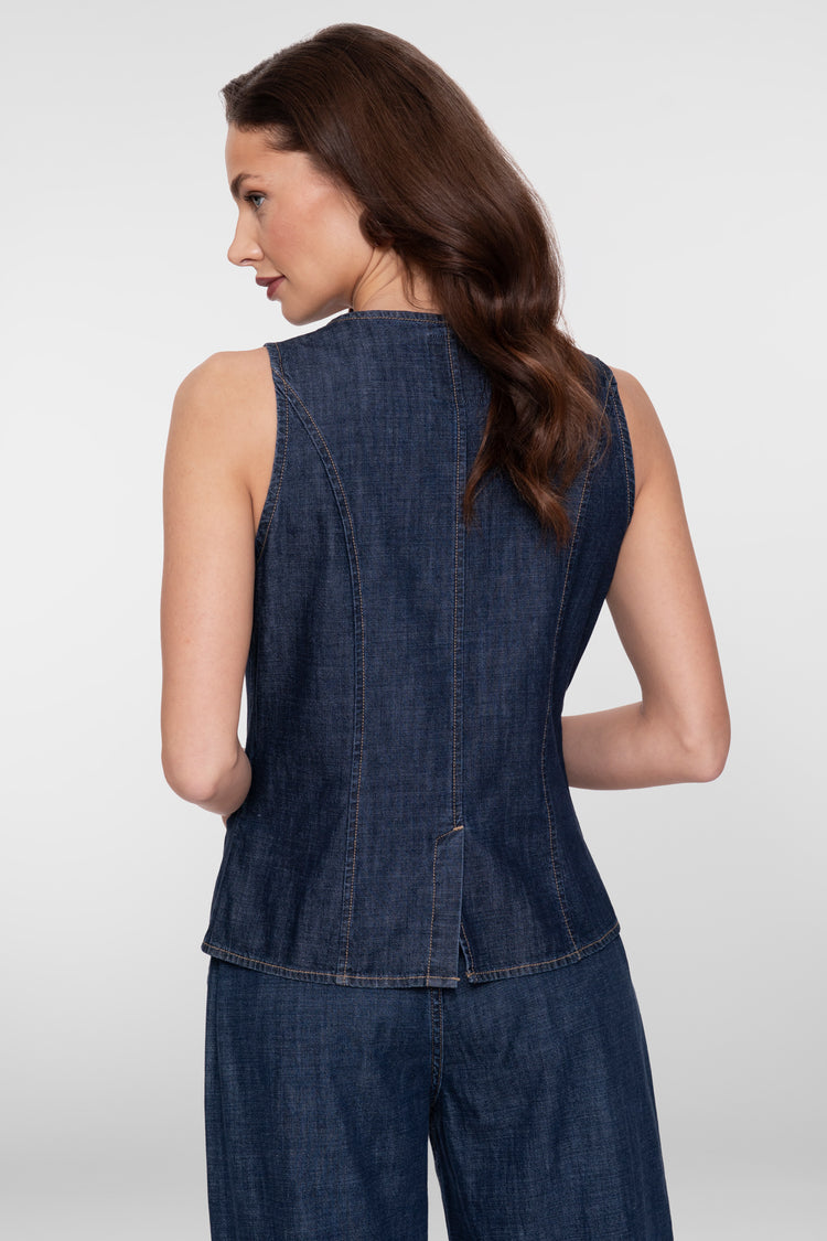Geisha Denimweste mit Knöpfen