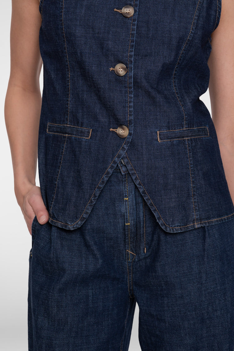 Geisha Denimweste mit Knöpfen