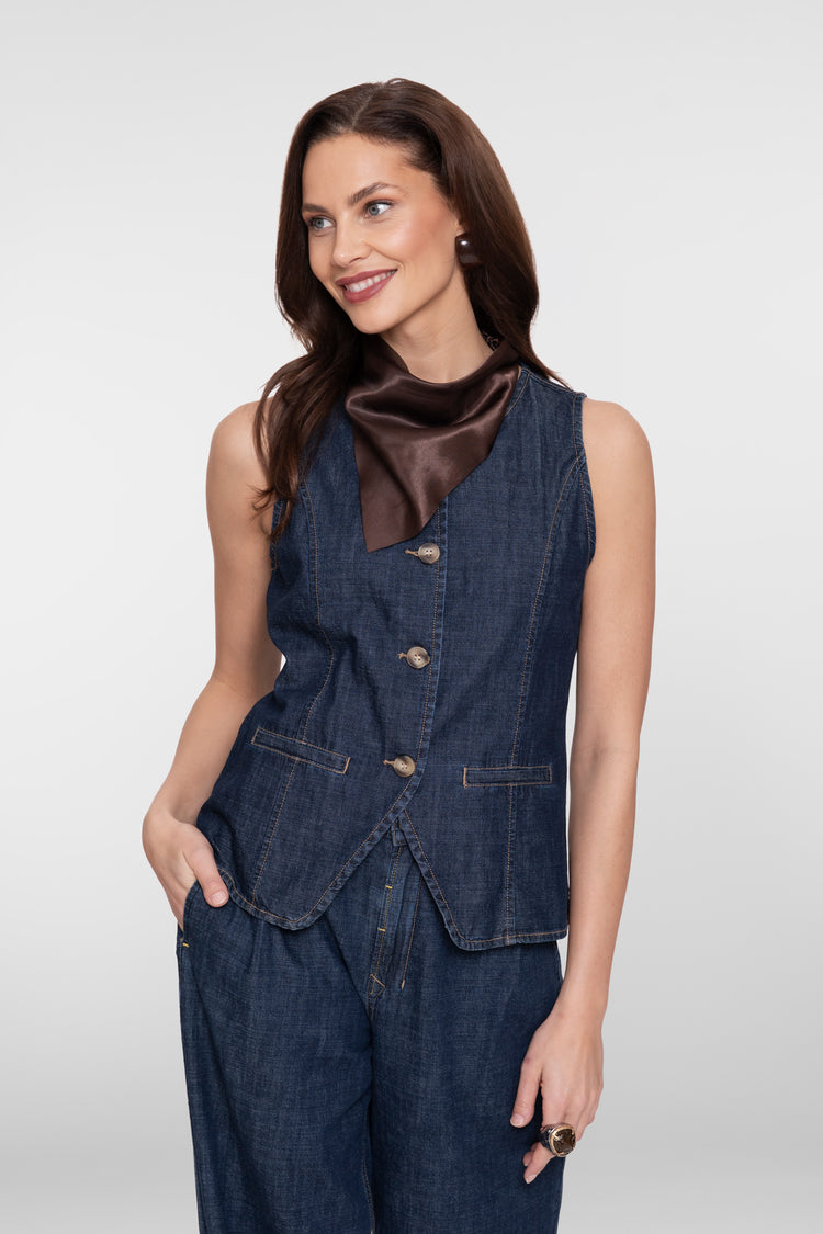 Geisha Denimweste mit Knöpfen