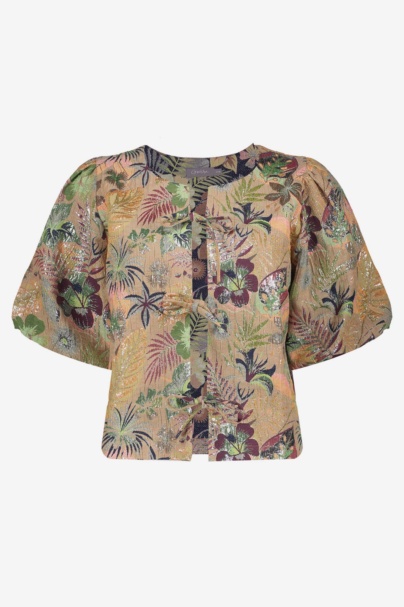 Geisha Bluse mit Schleifen und Lurex