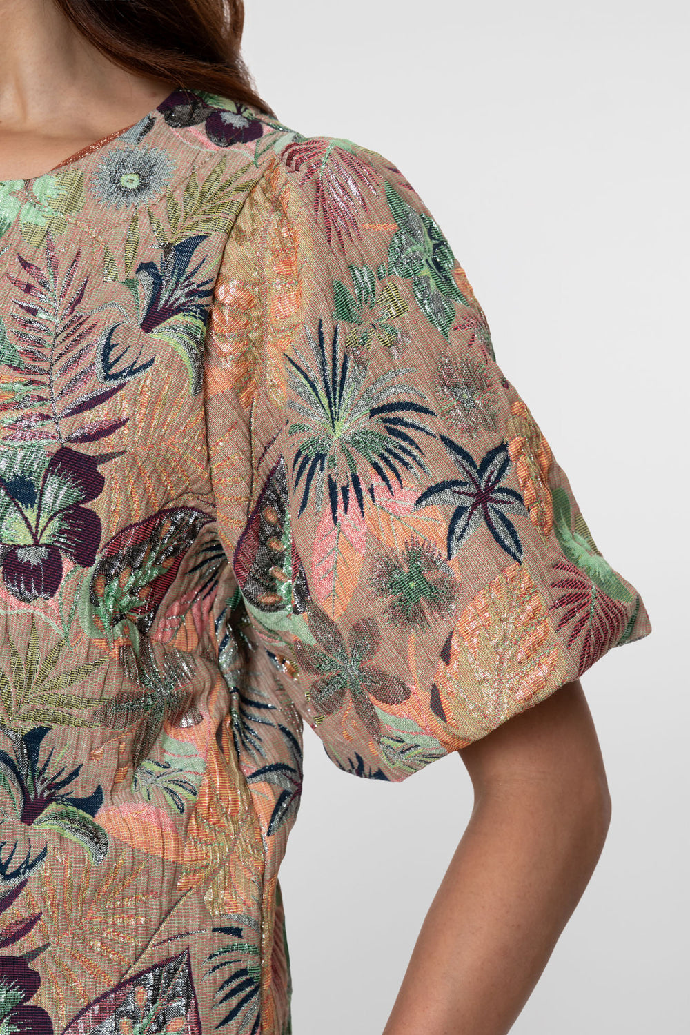 Geisha Bluse mit Schleifen und Lurex