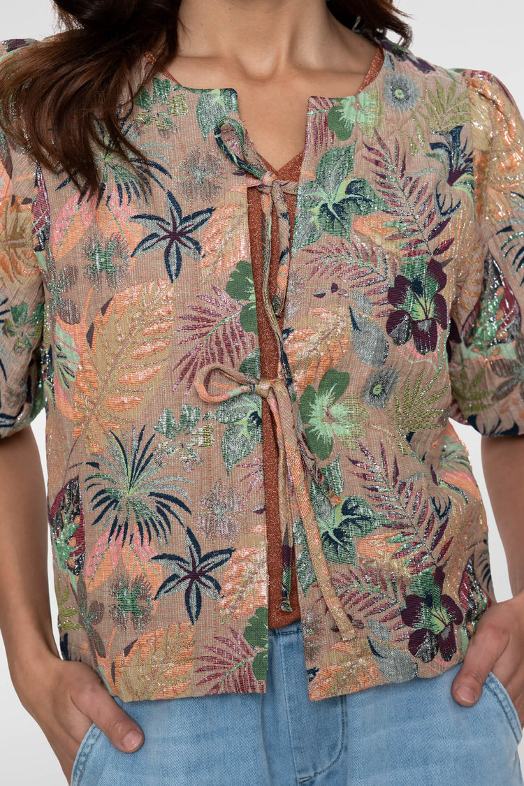 Geisha Bluse mit Schleifen und Lurex