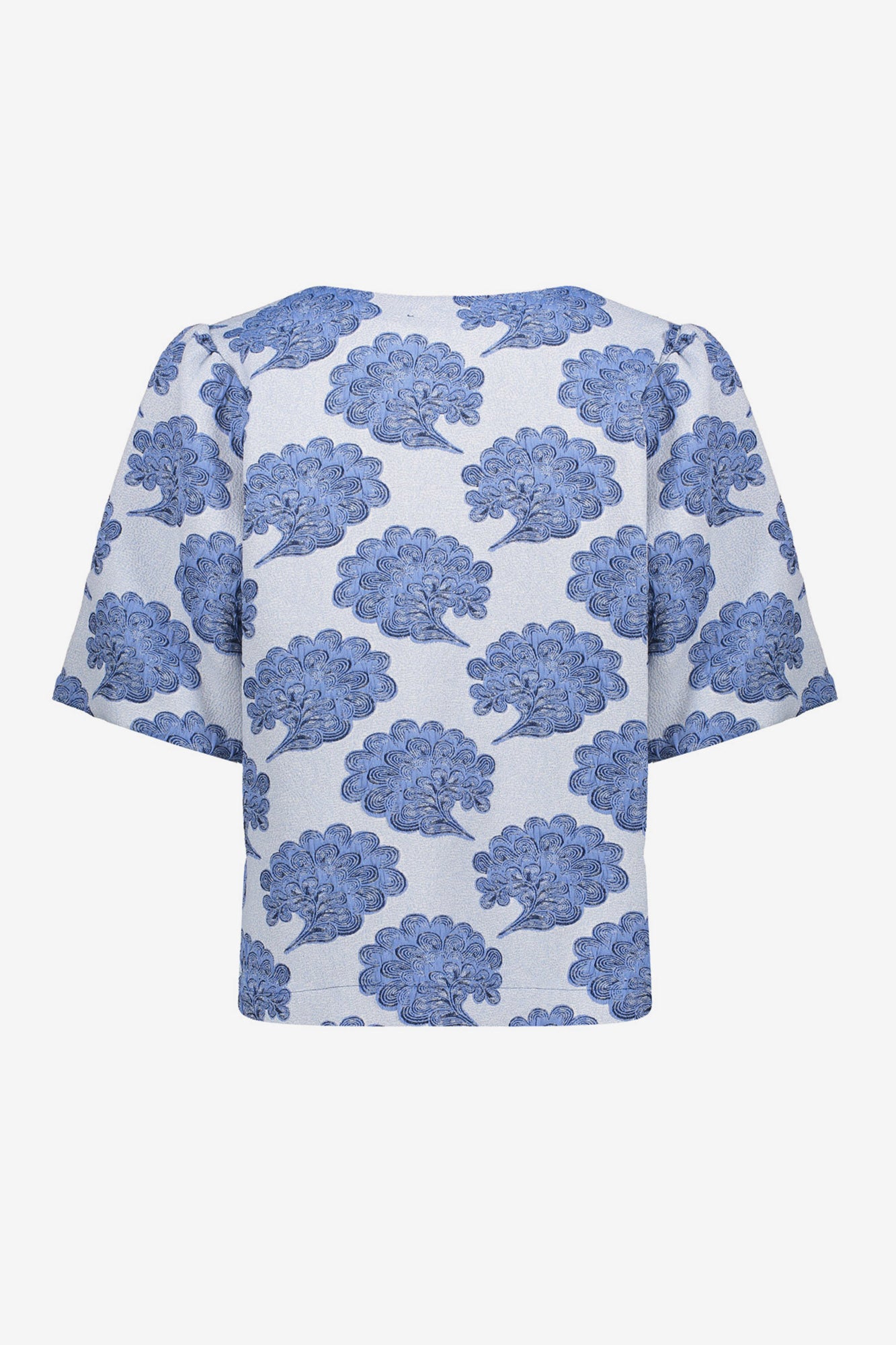Geisha Top Jacquard blau mit Schleifen