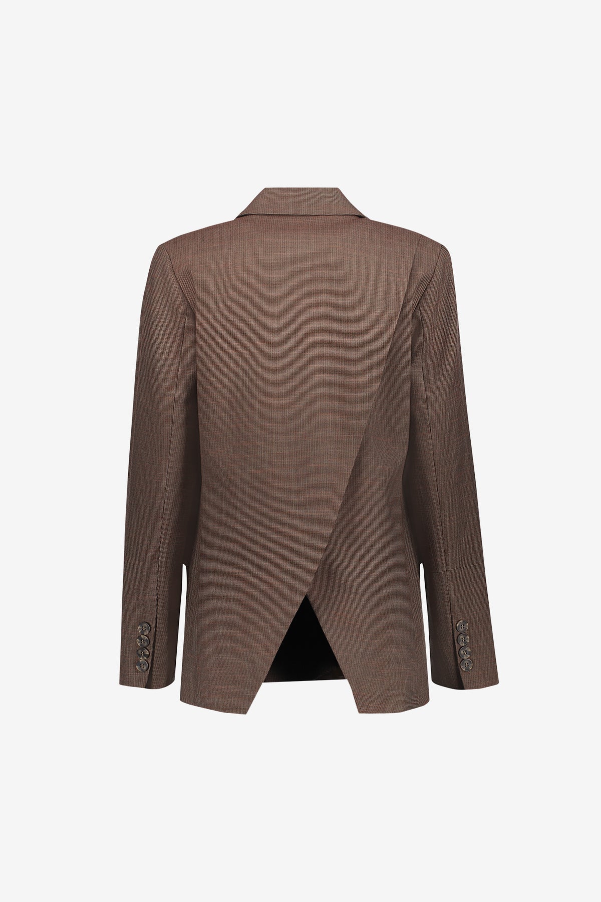 Geisha Blazer mit dezentem Karomuster und Schlitzdetail