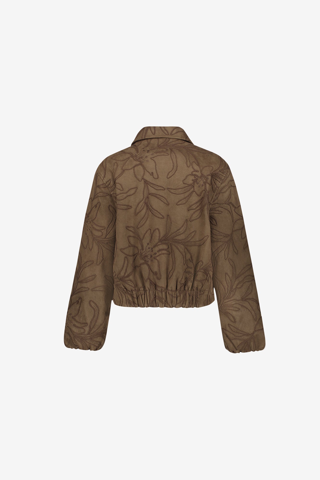 Geisha Jacke in Veloursleder-Optik mit Blumenmuster