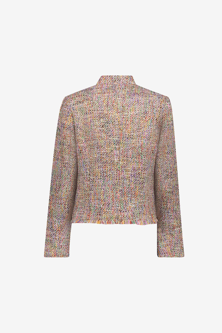 Geisha Boucléjacke in Multicolor mit Zierknöpfen