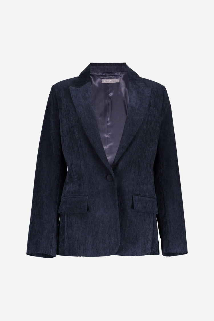 Geisha Blazer mit samtiger Struktur und Reverskragen