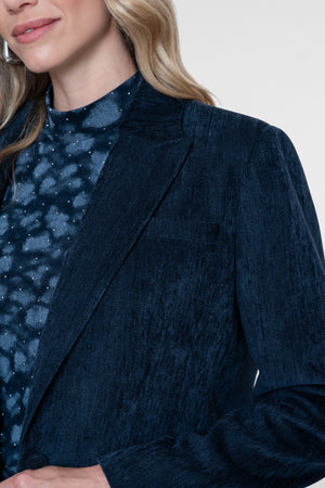 Geisha Blazer mit samtiger Struktur und Reverskragen