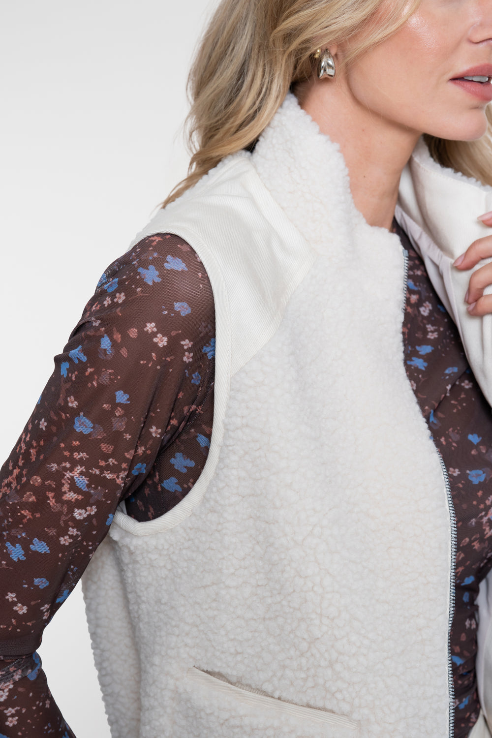 Geisha Teddy-Bodywarmer mit Stehkragen