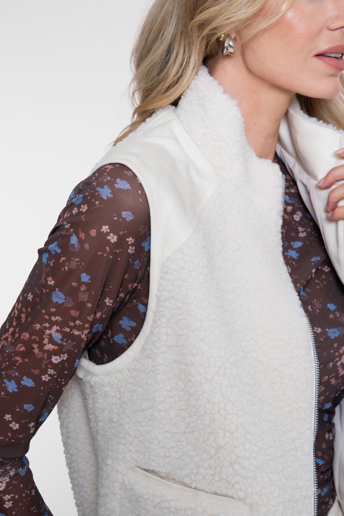 Geisha Teddy-Bodywarmer mit Stehkragen