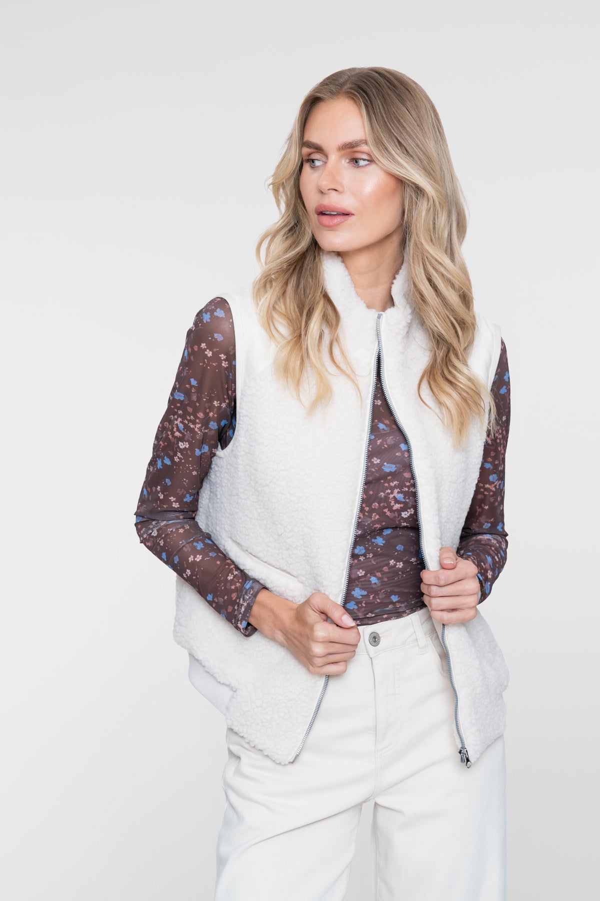 Geisha Teddy-Bodywarmer mit Stehkragen