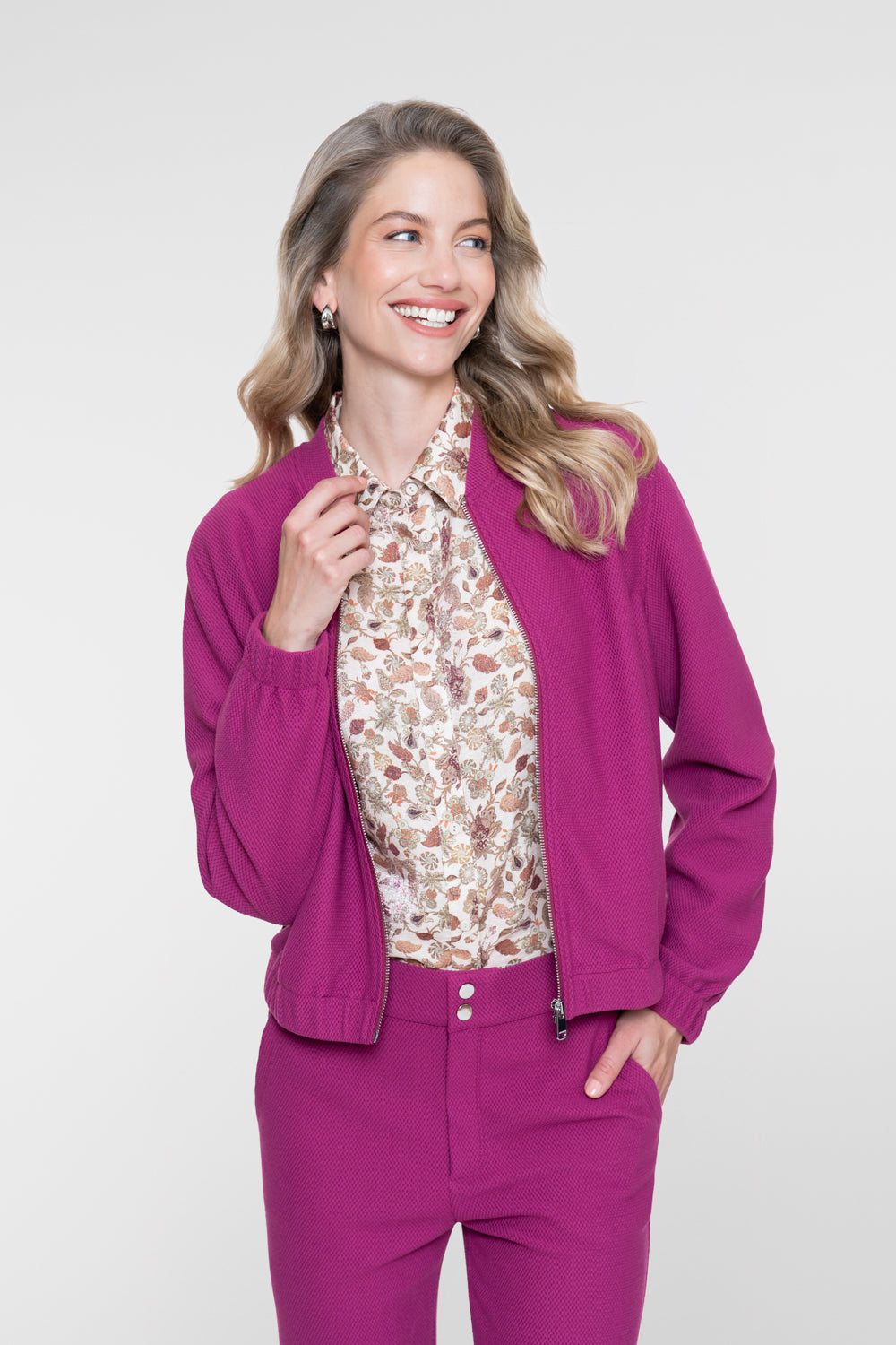 Geisha bequeme Bomberjacke mit Honeycomb-Struktur