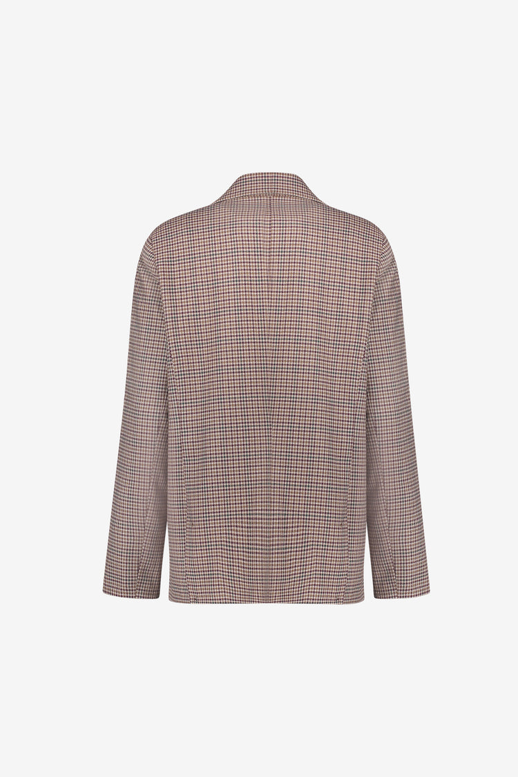 Geisha blazer met ruitdessin en sportieve strepen