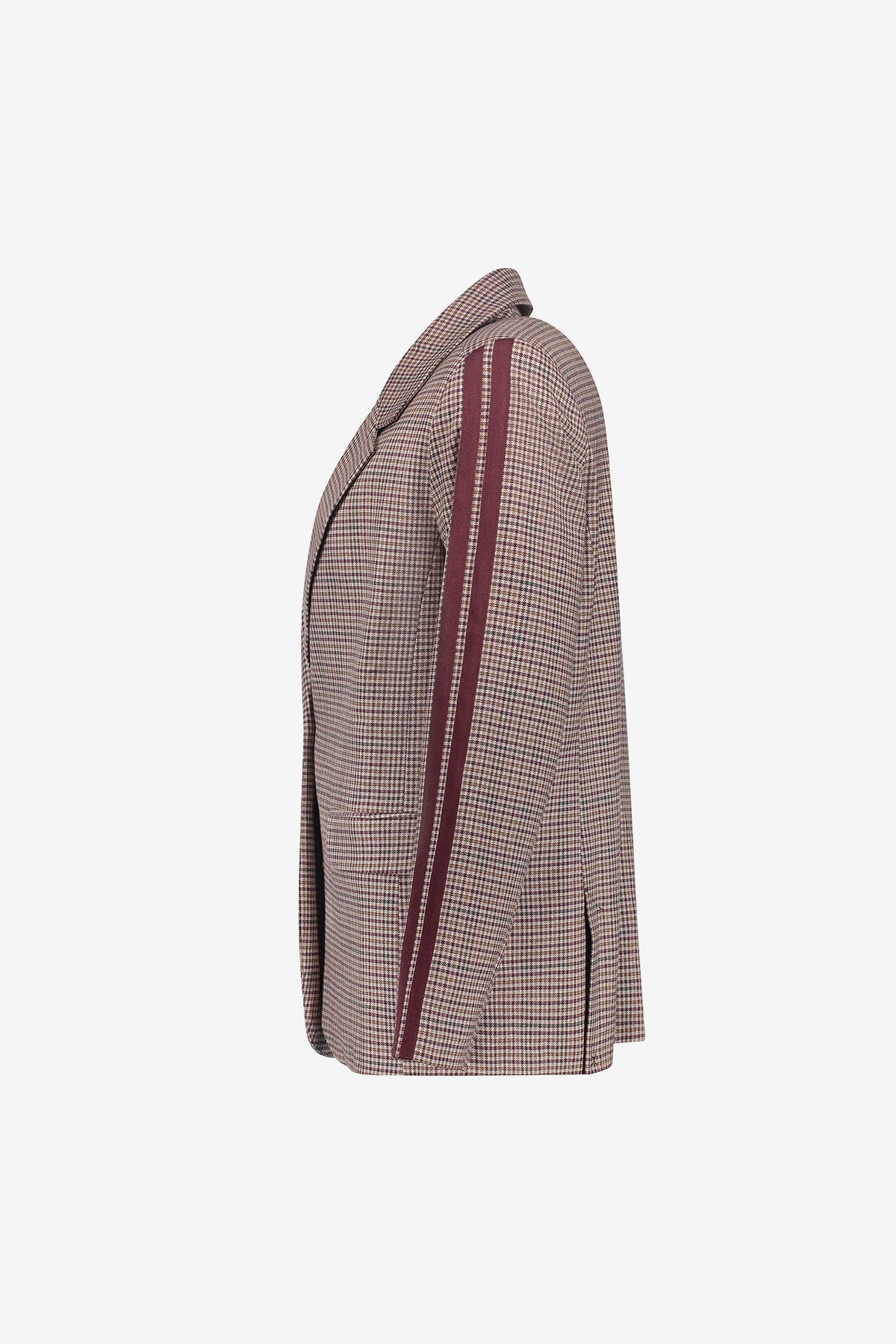 Geisha blazer met ruitdessin en sportieve strepen