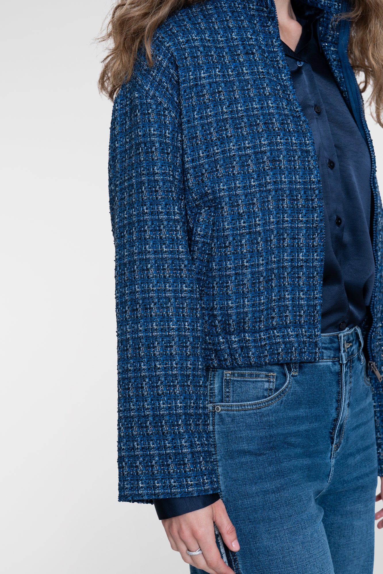 Geisha Tweedjacke mit sportlichen Details
