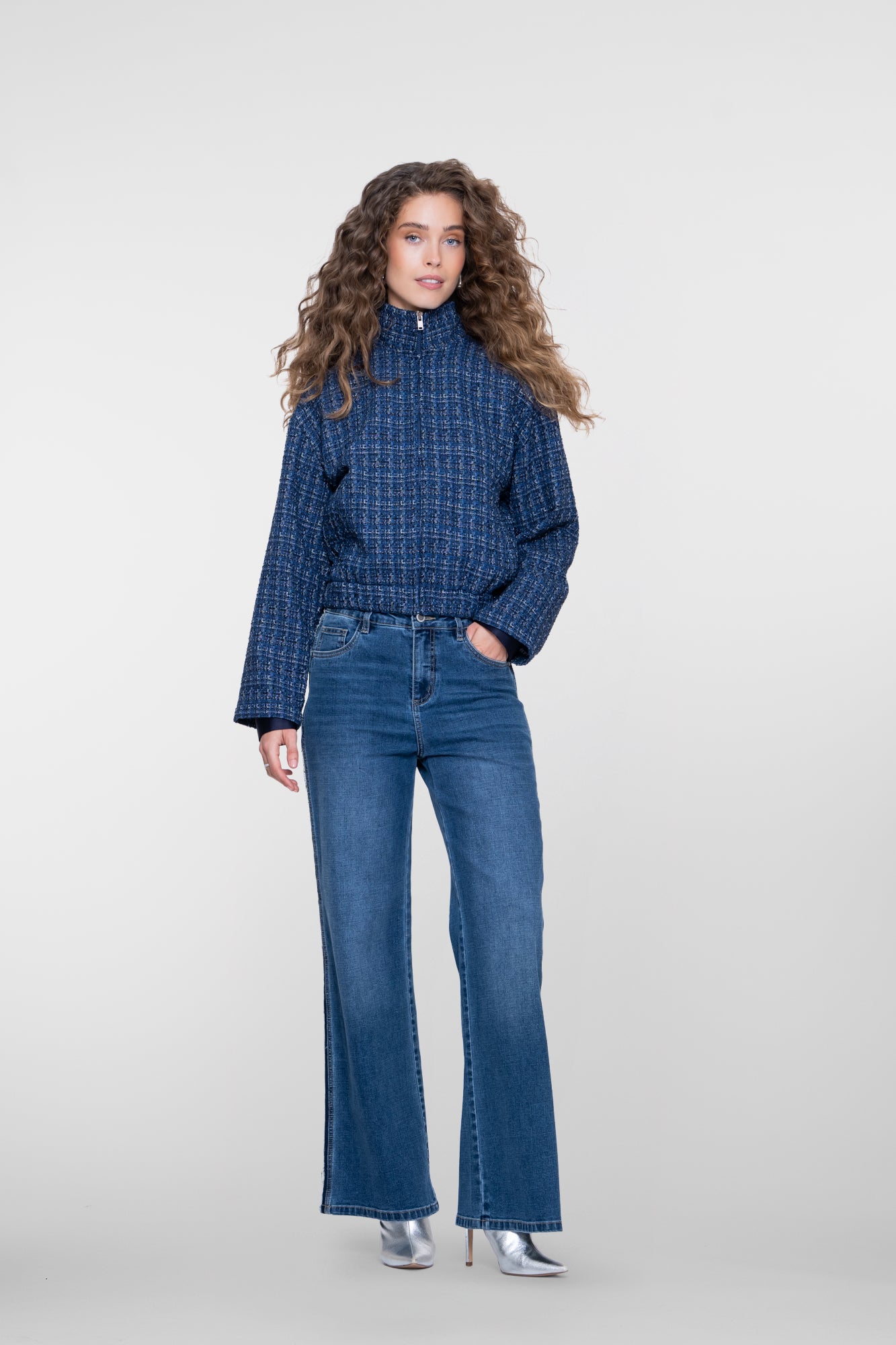 Geisha Tweedjacke mit sportlichen Details