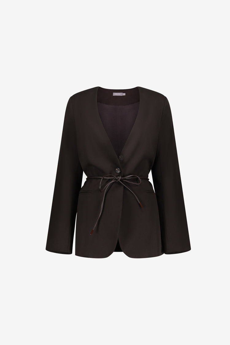 Geisha Damen Blazer mit Bindegürtel und femininer Passform