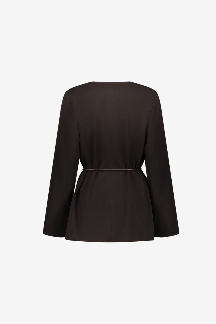 Geisha Damen Blazer mit Bindegürtel und femininer Passform