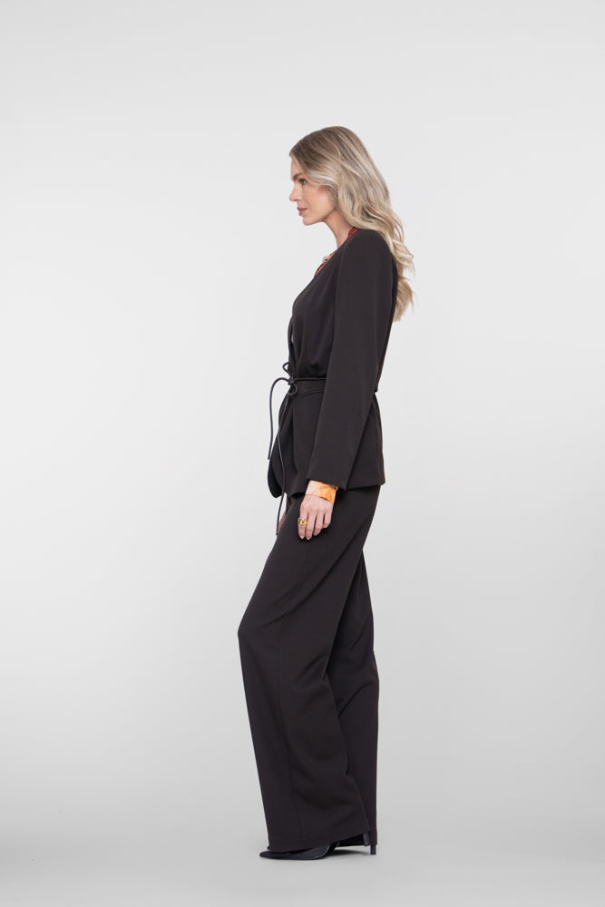 Geisha Damen Blazer mit Bindegürtel und femininer Passform