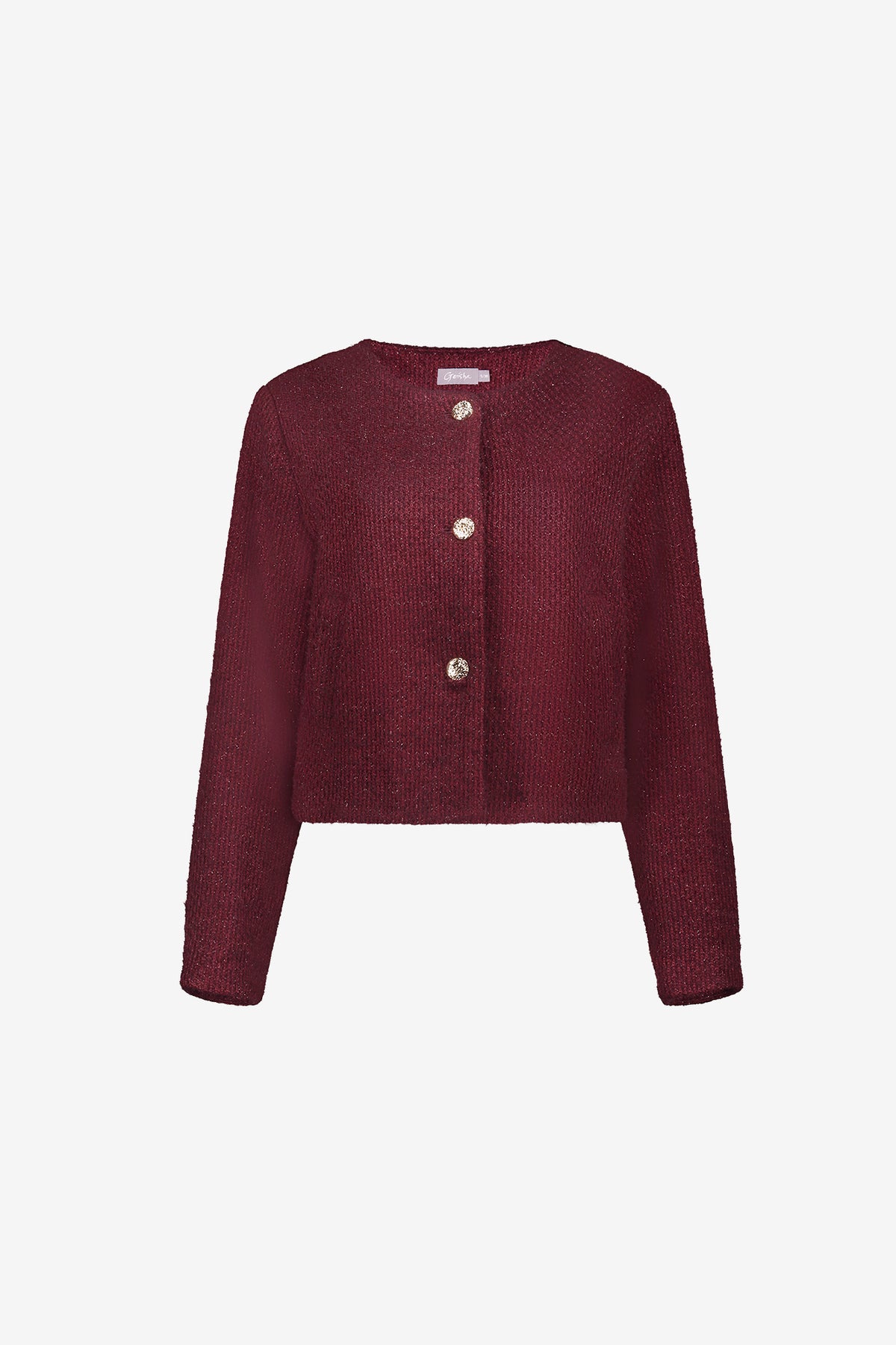 Geisha Damen Bouclé-Jacke mit Glitzer und goldfarbenen Knöpfen