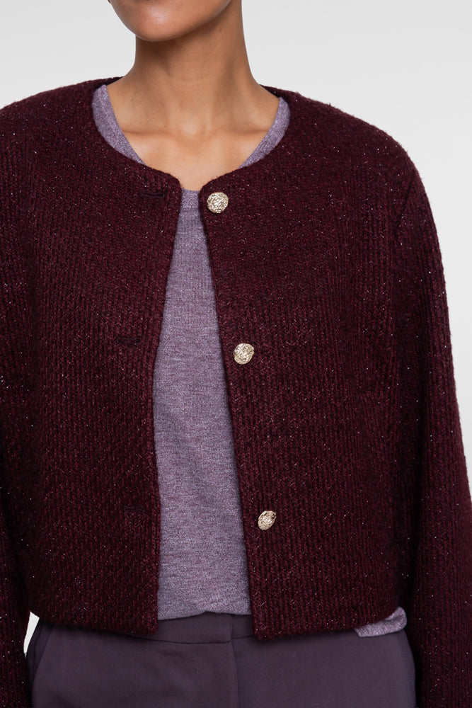 Geisha Damen Bouclé-Jacke mit Glitzer und goldfarbenen Knöpfen