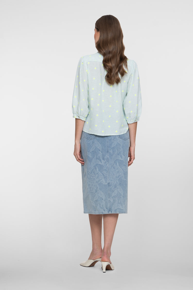 Geisha Midirock mit Jacquard und Blumenmuster