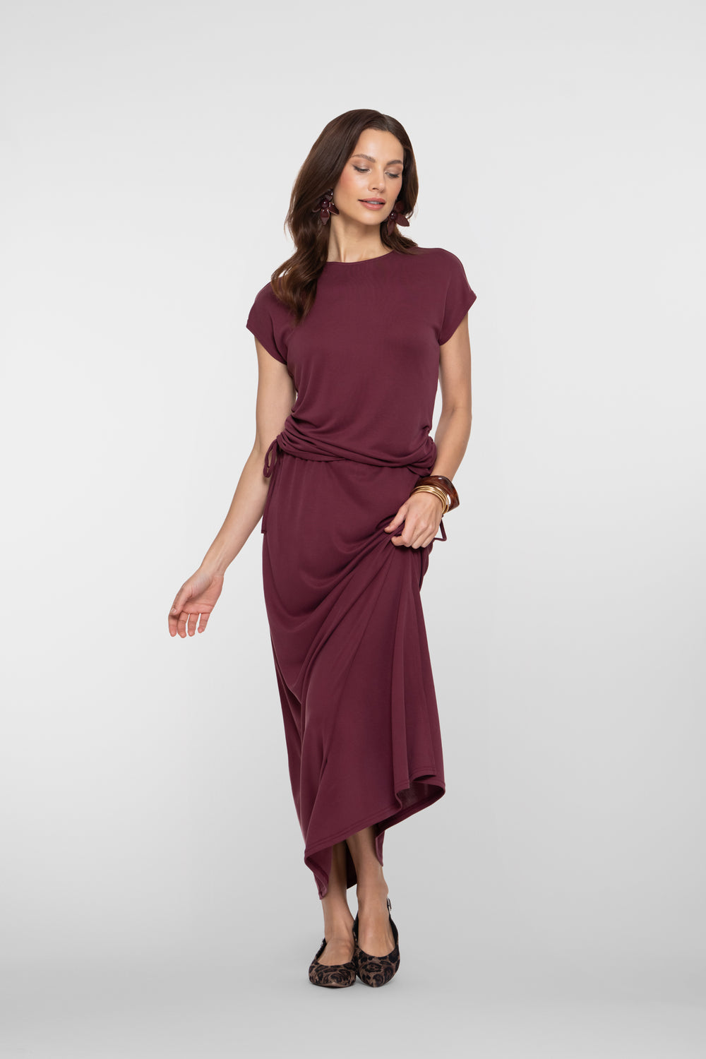 Geisha Maxirock aus Jersey mit eleganten Seitenschlitzen