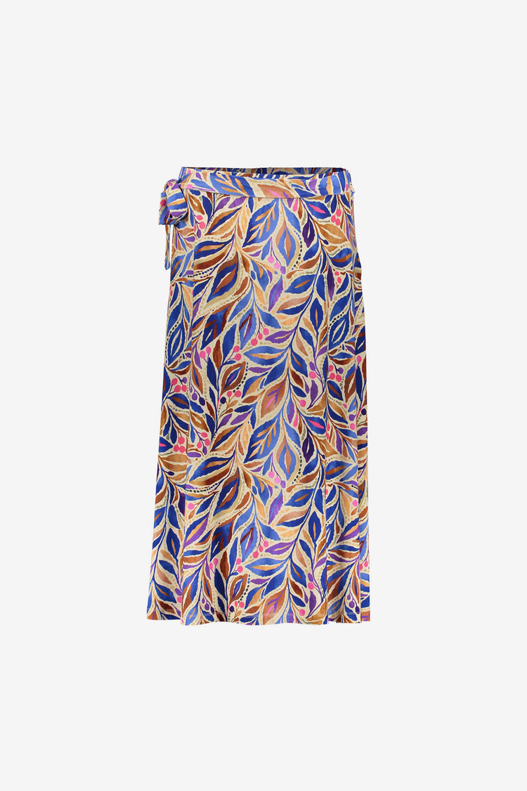 Geisha Rock mit Blätterprint und Bindedetail