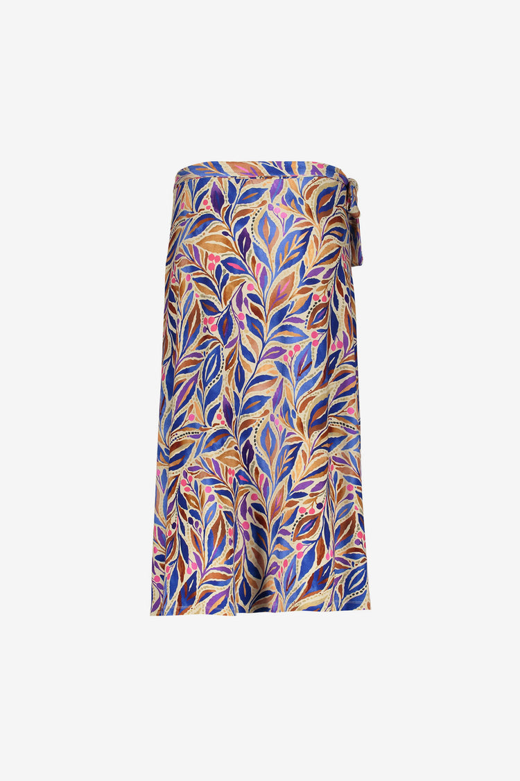 Geisha Rock mit Blätterprint und Bindedetail
