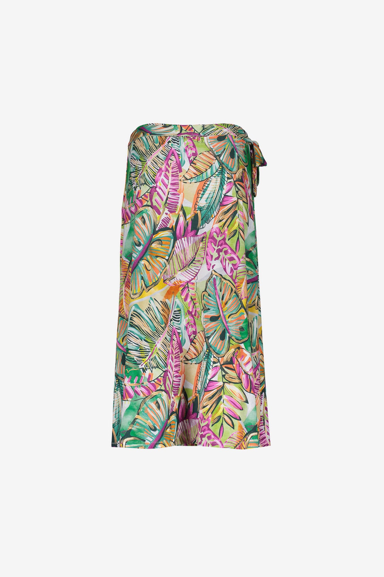 Geisha Rock mit Blätterprint und Bindedetail