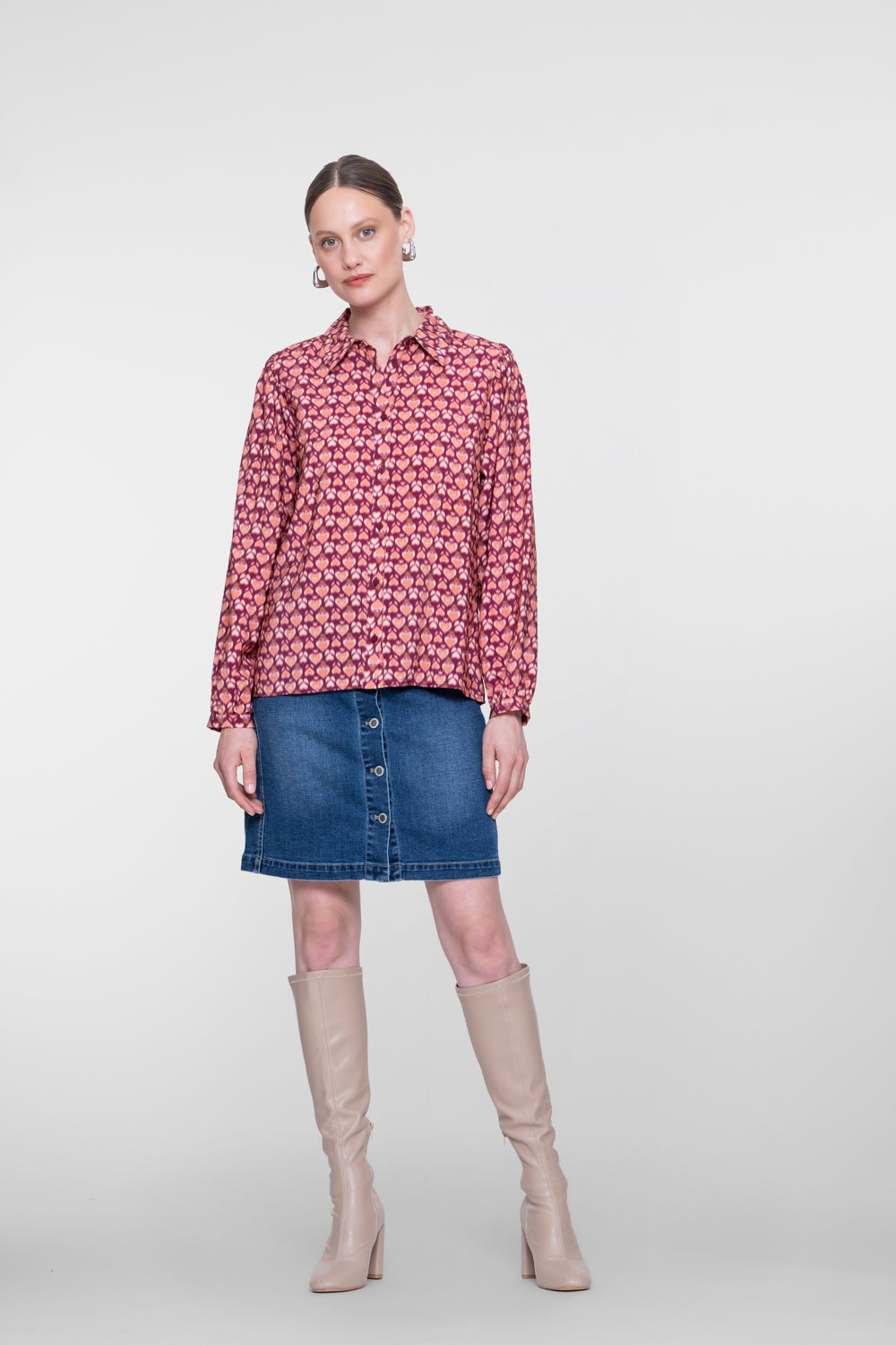 Geisha Denimrock mit Knopfleiste