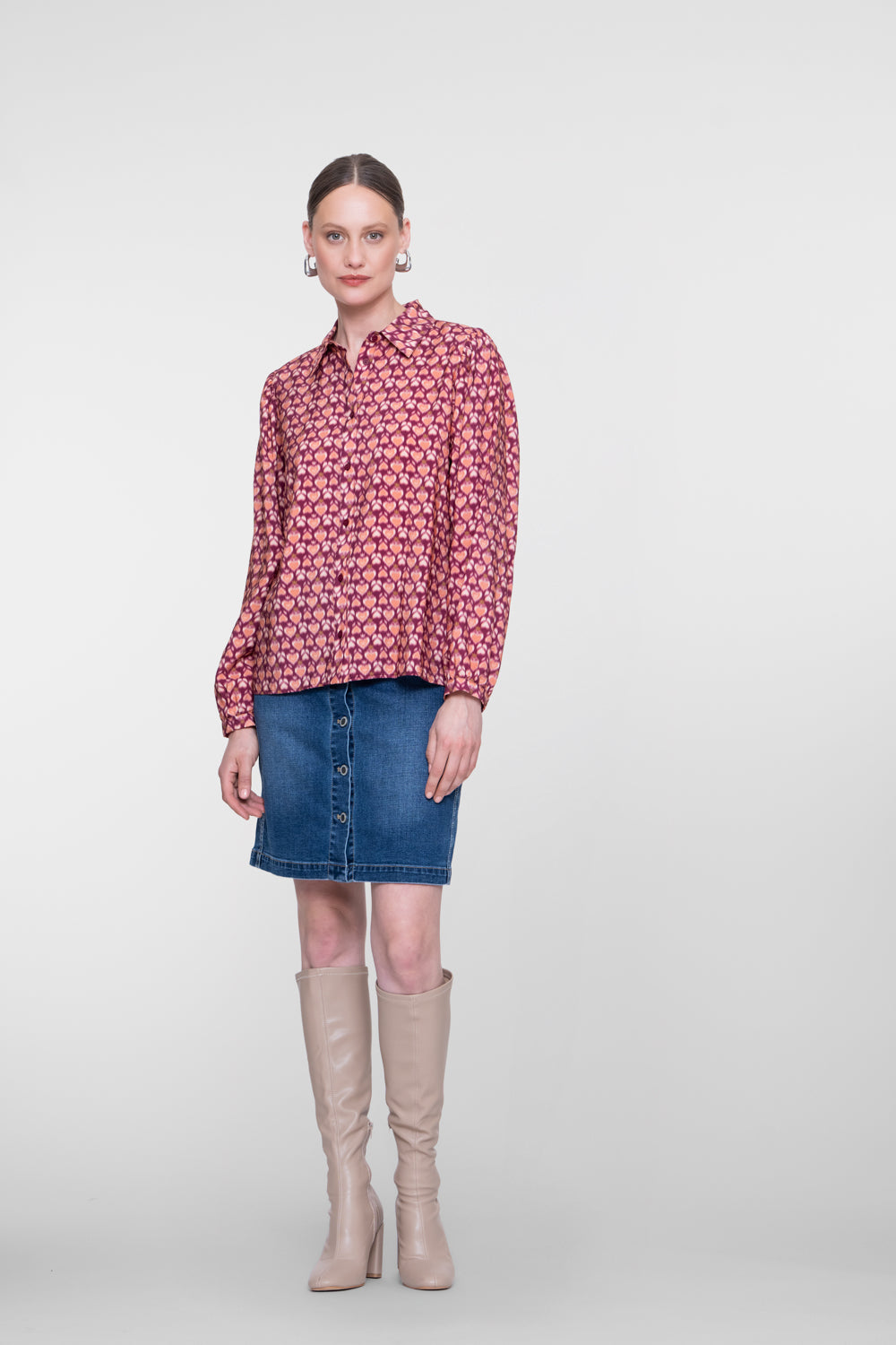 Geisha Denimrock mit Knopfleiste