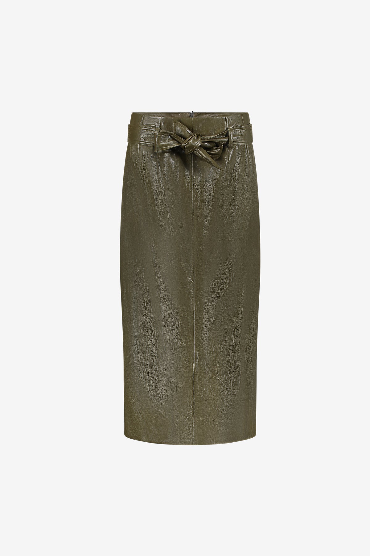 Geisha Damen Midirock in Lackoptik mit Bindegürtel