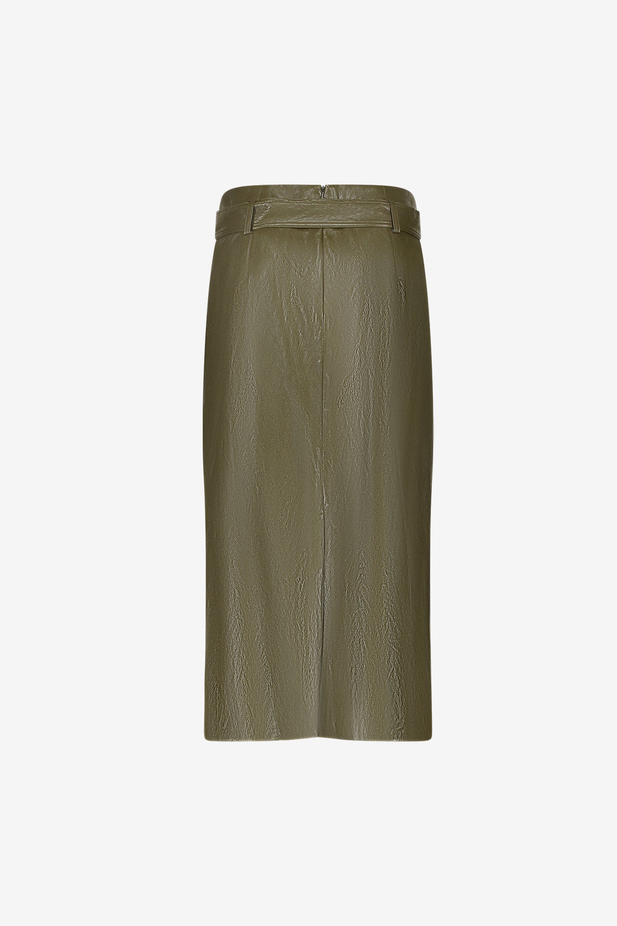 Geisha Damen Midirock in Lackoptik mit Bindegürtel