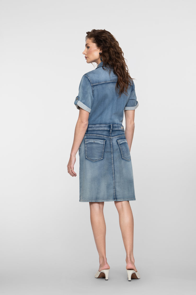 Geisha Denimkleid mit Knöpfen