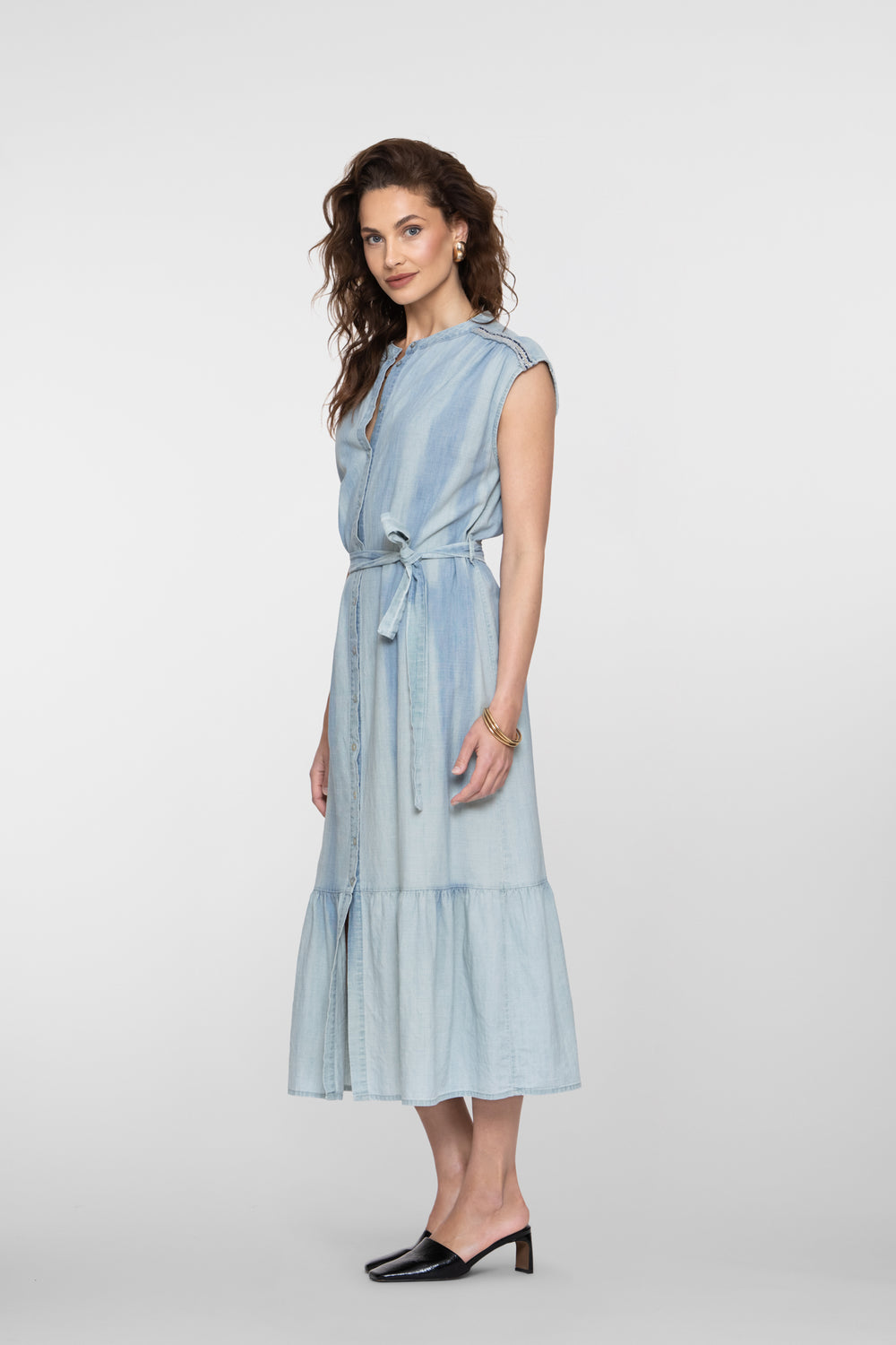 Geisha Maxikleid mit Volants