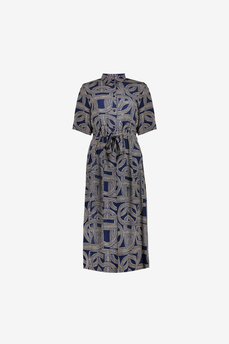 Geisha Kleid mit Print und Schlitz