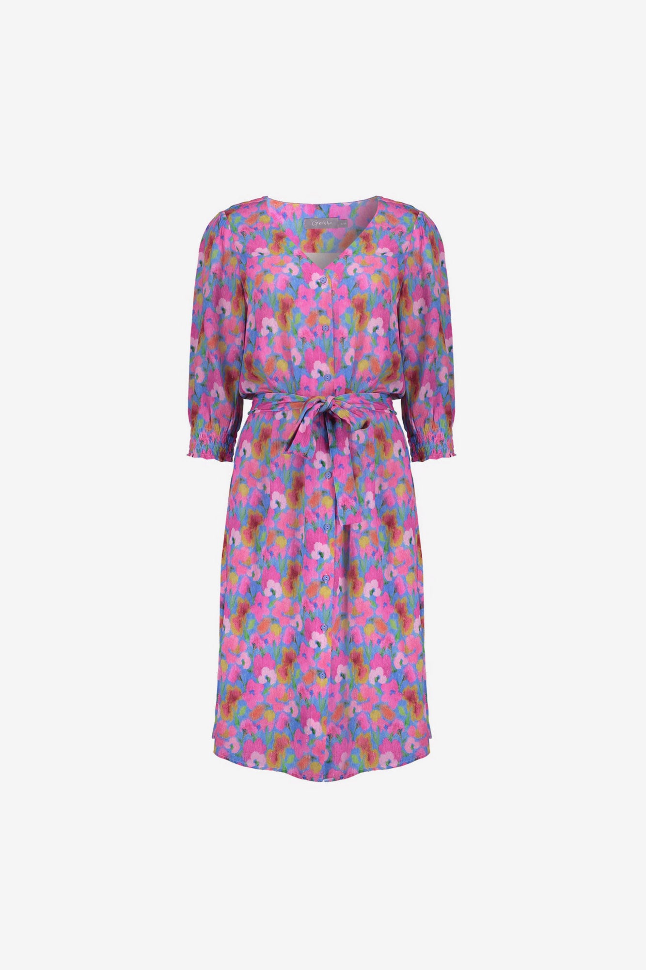 Geisha Kleid mit farbenfrohem Blumenprint