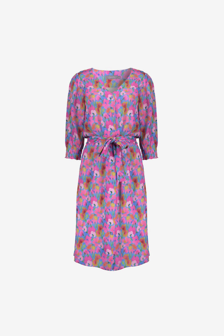 Geisha Kleid mit farbenfrohem Blumenprint