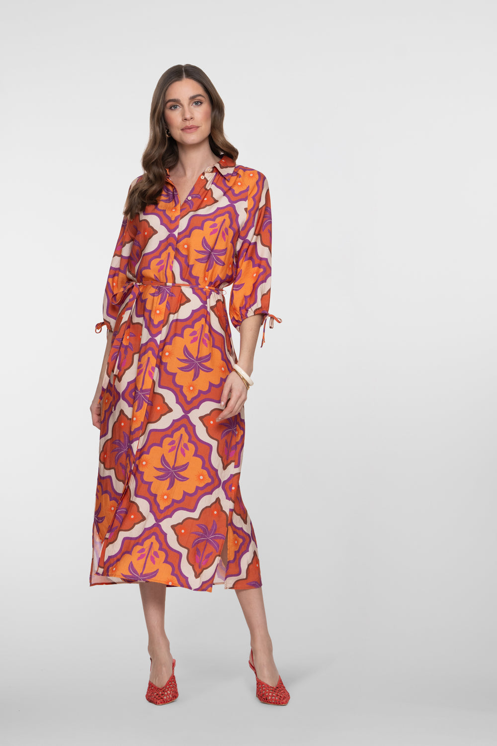 Geisha Midikleid mit tropischem Print