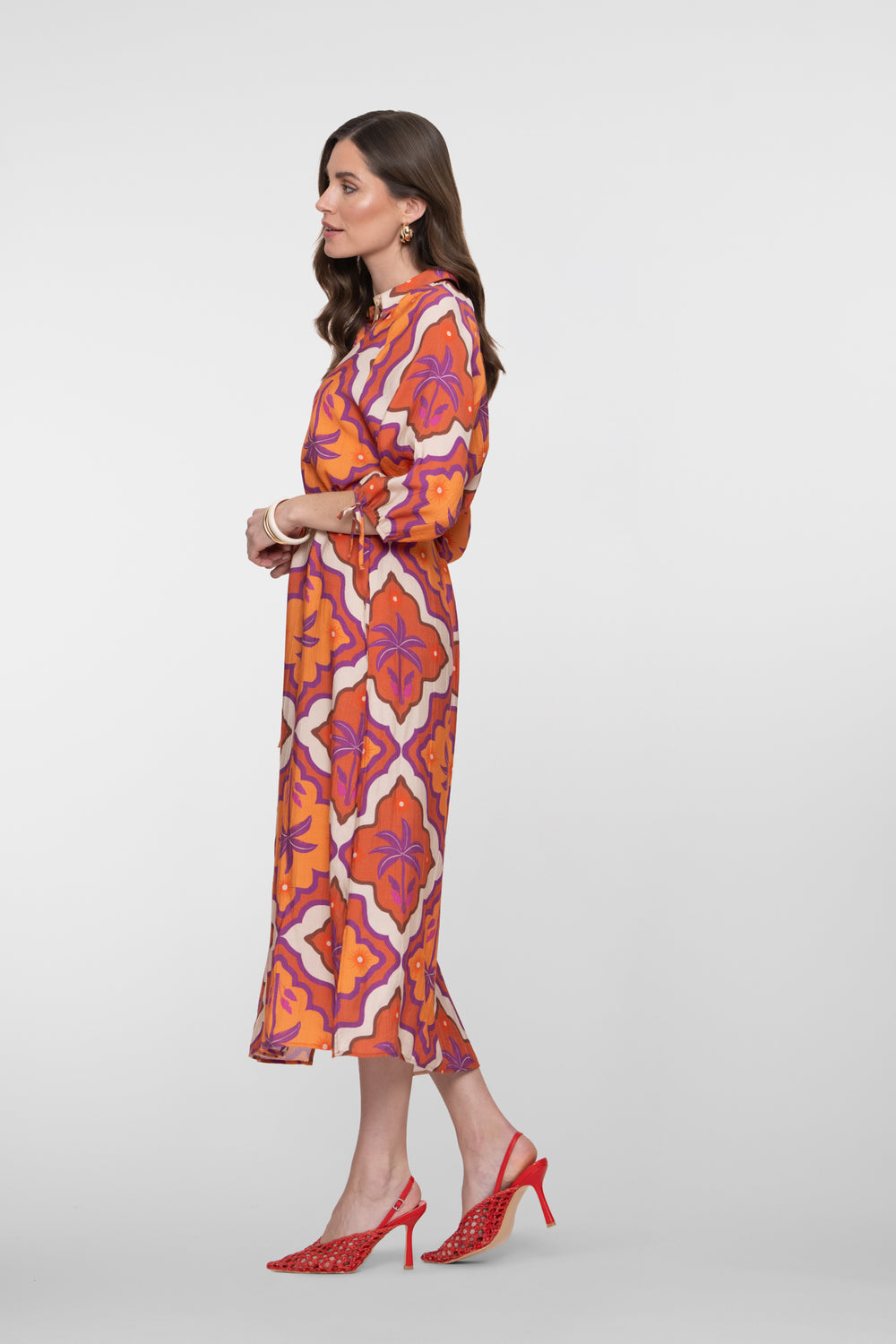 Geisha Midikleid mit tropischem Print