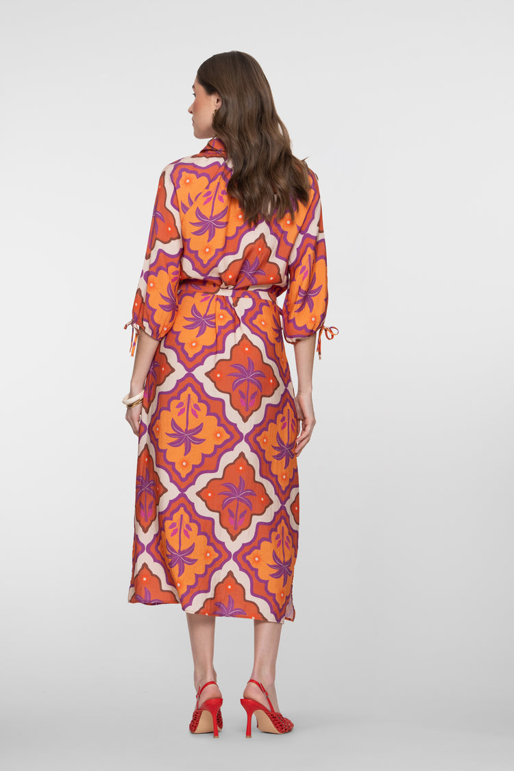 Geisha Midikleid mit tropischem Print