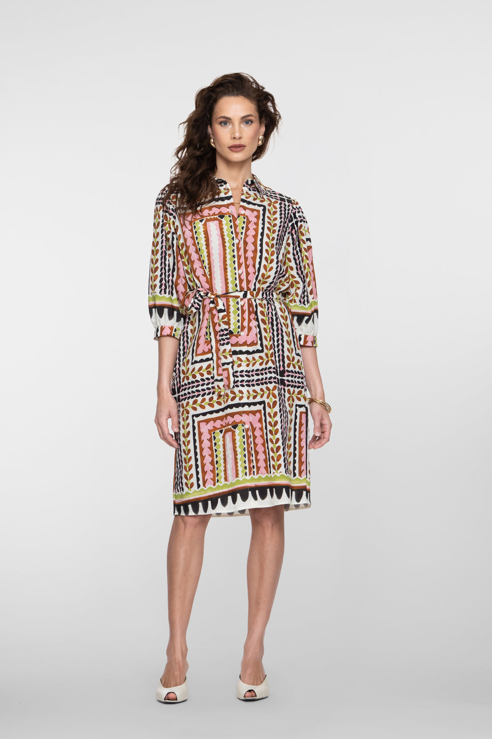 Geisha Midikleid mit Fliesenprint