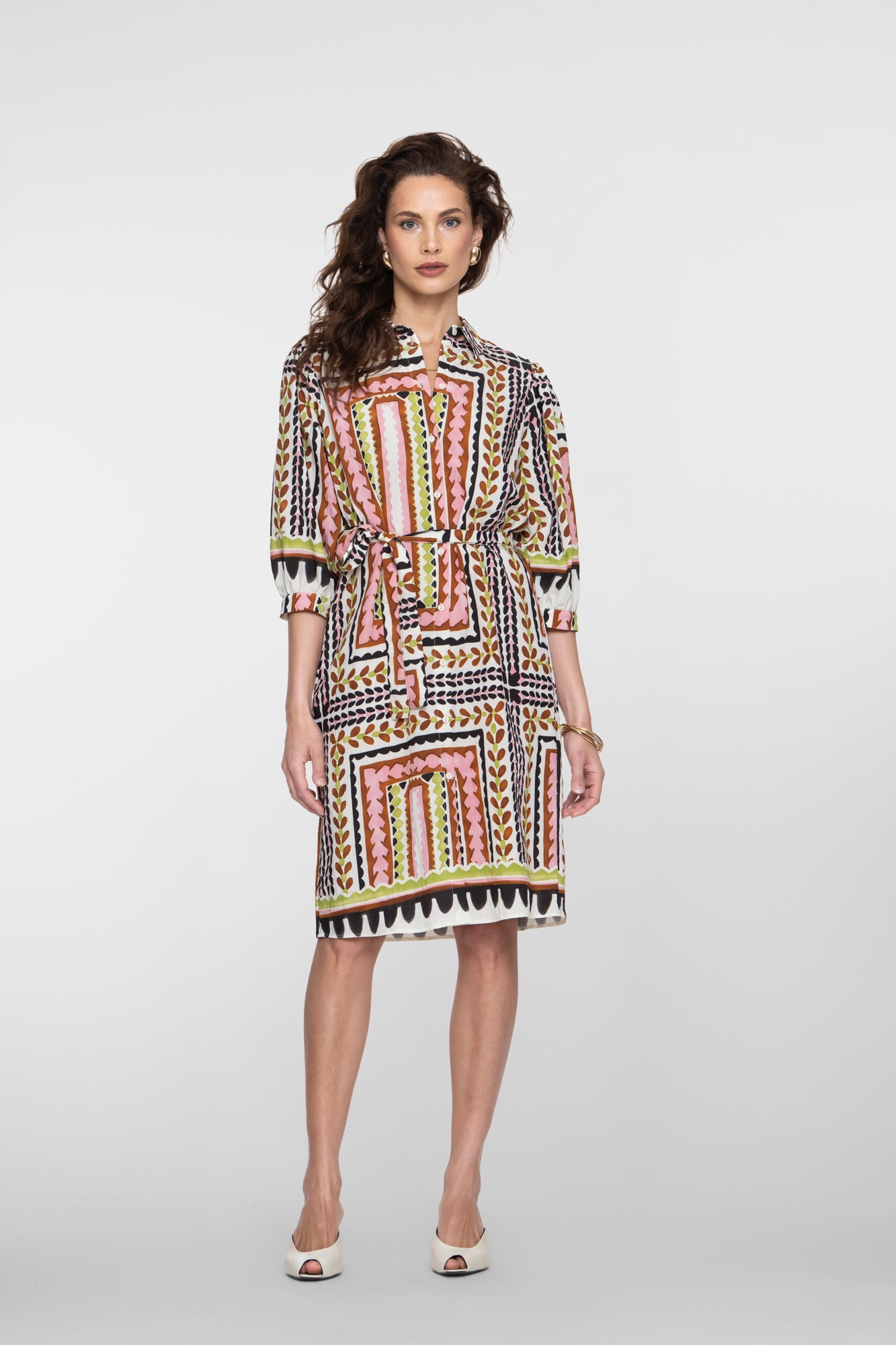 Geisha Midikleid mit Fliesenprint