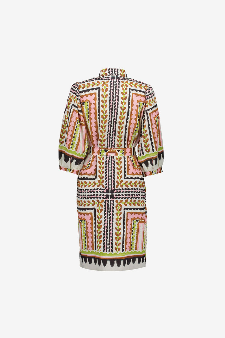 Geisha Midikleid mit Fliesenprint