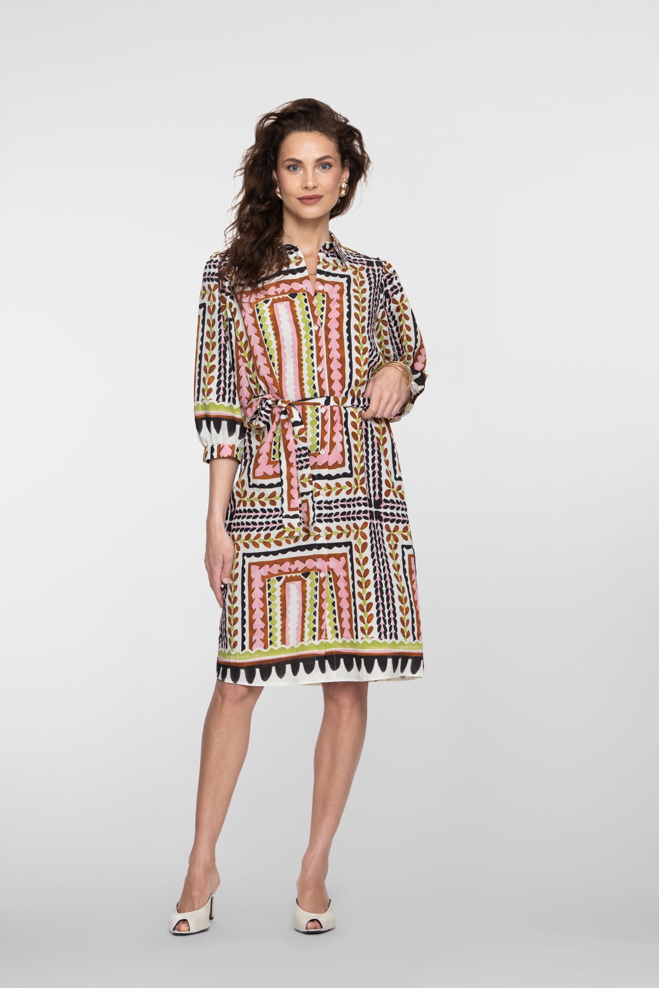 Geisha Midikleid mit Fliesenprint