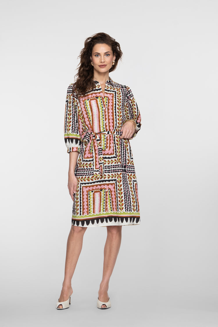 Geisha Midikleid mit Fliesenprint