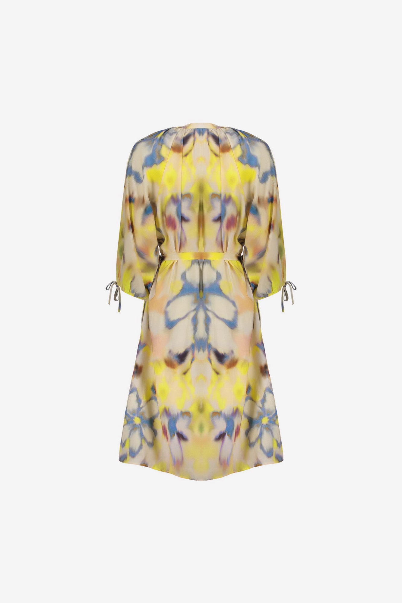Geisha Midikleid mit Aquarell-Blumenmuster